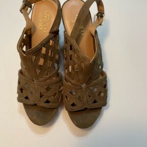 Franco Sarto Women's Green Cutout Sandals 10M SB-B